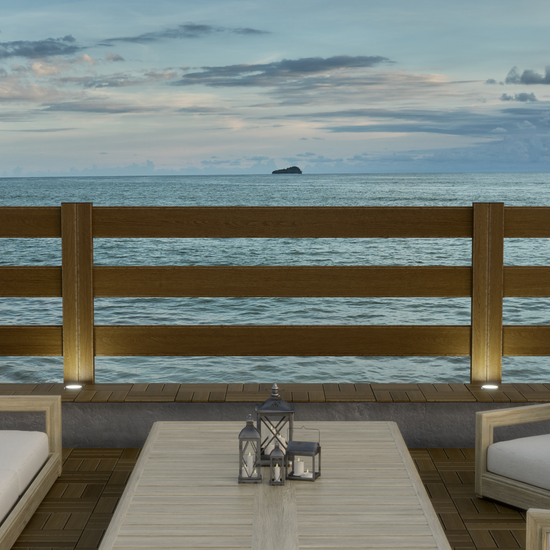 Composite Modern Three Board Ranch Rail (4 ft. H x 5.75 ft. W)– Hurricane Wind and Flame Spread Rated - Durable, Eco-Friendly, and Easy to Install