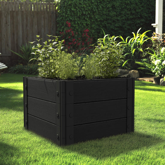 Medium Rooted Plants – Composite Raised Garden Bed (2 ft. L x 2 ft. W x 18 in. H) – Low Maintenance & Eco-Friendly