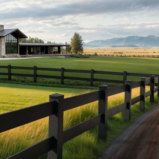Composite Traditional Two-Board Ranch Rail (3 ft. H x 5.75 ft. W ...
