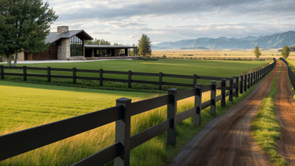 Composite Traditional Two-Board Ranch Rail (3 ft. H x 5.75 ft. W ...