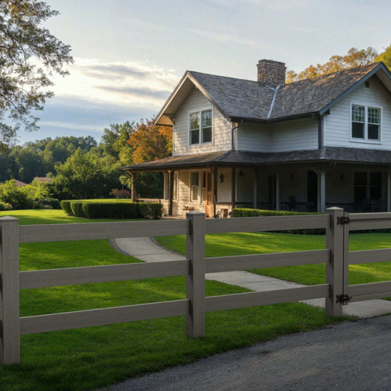 Composite Traditional Three-Board Ranch Rail (4 ft. H x 5.75 ft. W ...