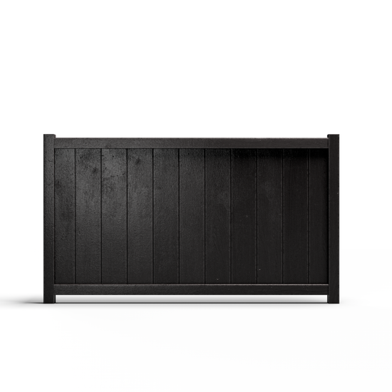 Composite Modern Vertical Privacy Perimeter Fence - 3.5 ft. H x 6 ft. W - Hurricane Wind, Flame Spread and Noise Reduction Rated - Durable, Eco-Friendly, and Low-Maintenance