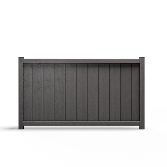 Composite Modern Vertical Privacy Perimeter Fence - 3.5 ft. H x 6 ft. W - Hurricane Wind, Flame Spread and Noise Reduction Rated - Durable, Eco-Friendly, and Low-Maintenance