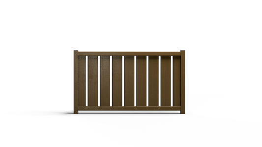 Composite Modern Vertical Semi-Privacy Perimeter Fence - 3.5 ft. H x 6 ft. W - Hurricane Wind, Flame Spread and Noise Reduction Rated - Durable, Eco-Friendly, and Low-Maintenance