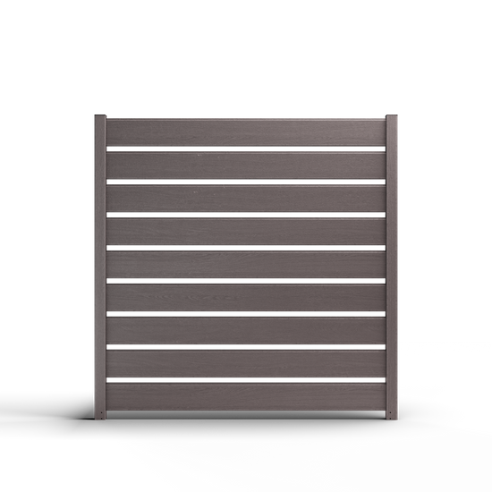 Composite Modern Horizontal Semi-Privacy Full Size Fence - 6 ft H x 6 ft W - Hurricane Wind, Flame Spread, Noise Reduction Rating - Sustainable, Durable, Eco-Friendly, and Low-Maintenance
