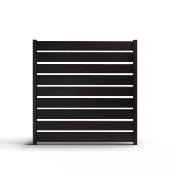 Composite Modern Horizontal Semi-Privacy Full Size Fence - 6 ft H x 6 ft W - Hurricane Wind, Flame Spread, Noise Reduction Rating - Sustainable, Durable, Eco-Friendly, and Low-Maintenance