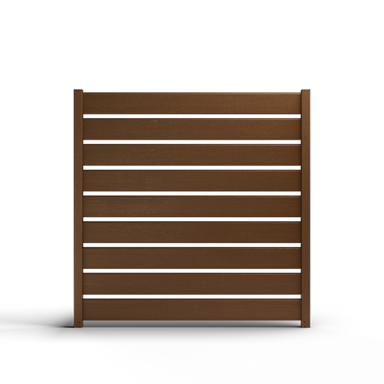 Composite Modern Horizontal Semi-Privacy Full Size Fence - 6 ft H x 6 ft W - Hurricane Wind, Flame Spread, Noise Reduction Rating - Sustainable, Durable, Eco-Friendly, and Low-Maintenance