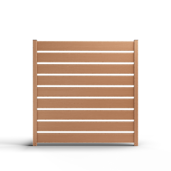 Composite Modern Horizontal Semi-Privacy Full Size Fence - 6 ft H x 6 ft W - Hurricane Wind, Flame Spread, Noise Reduction Rating - Sustainable, Durable, Eco-Friendly, and Low-Maintenance